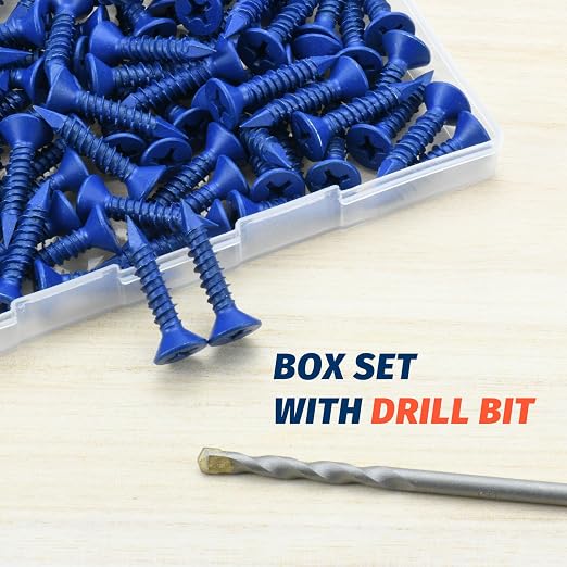 1/4" x 1-1/4" Concrete Screws Anchor, Cement or Stucco - Image 5