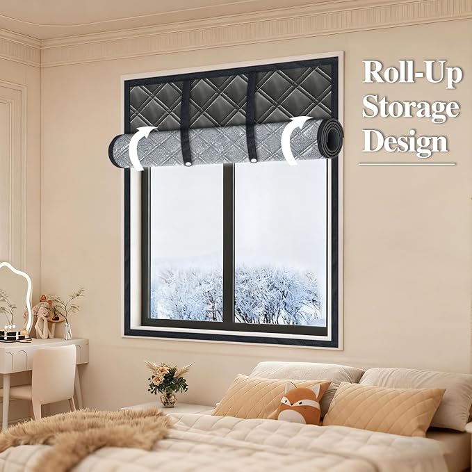 Thermal Window Cover for Winter, Max Adjustable to 43x59, Durable Oxford Cloth - Image 7