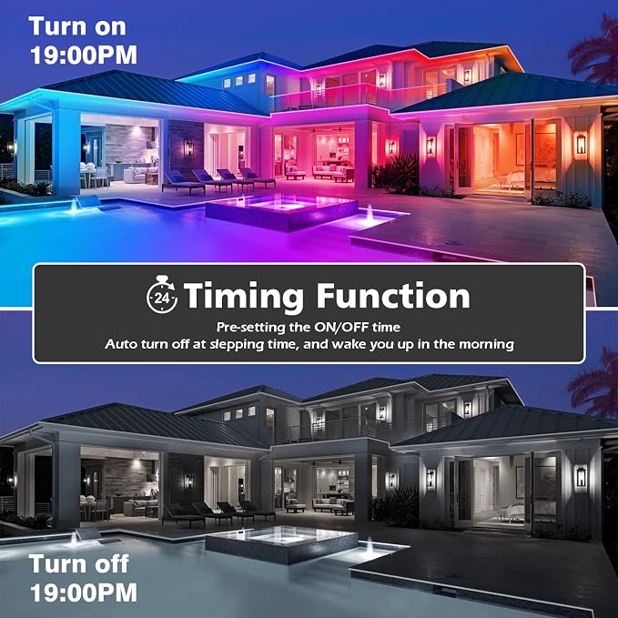 FBZ 60Ft Outdoor Waterproof LED Strip Lights, Music Sync RGB IP65 Led Lights - Image 5