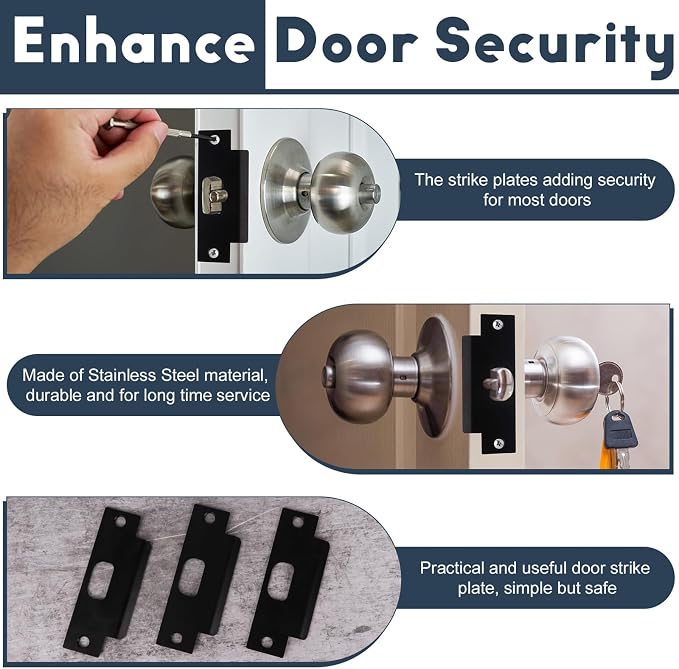 Stainless Steel Strike Plate Universal Door Strike Plate 4 7/8" Deadbolt Strike - Image 3