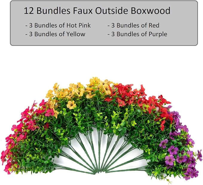 florisso Artificial Flowers for Outdoors Daisy 12 Bundles for Home Decor | Faux - Image 2
