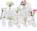 Clear Glass Bud Vase Set of 24 Pcs, Small Bud Vases in Bulk, Glass Crystal by JXINDUJU