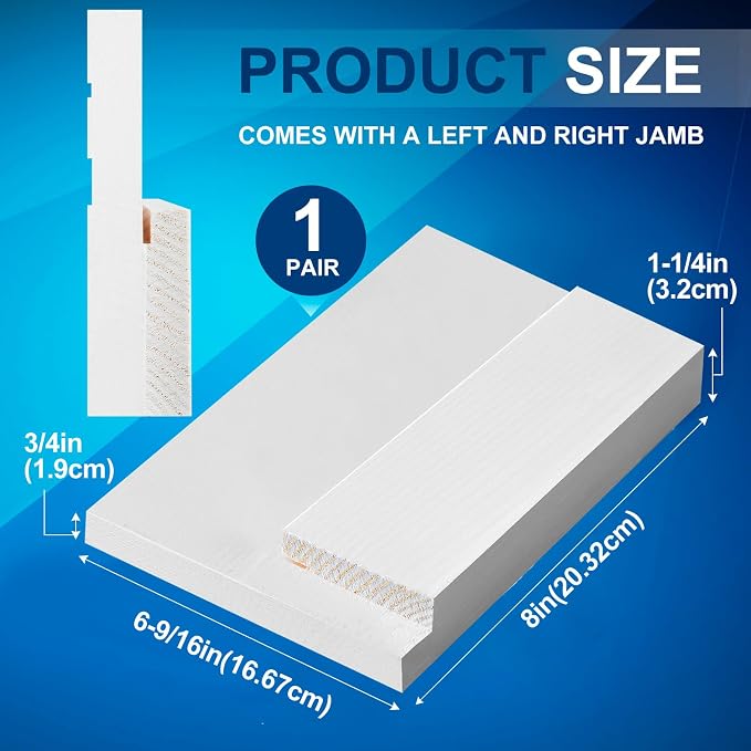 CroBlissful 1 Set 8 Inch L X 6-9/16 Inch W X 1-1/4 T Exterior Door Jamb Repair - Image 2