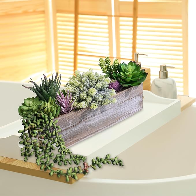 Winlyn Artificial Succulent Arrangement 14" Assorted Faux Succulents Plants in - Image 5