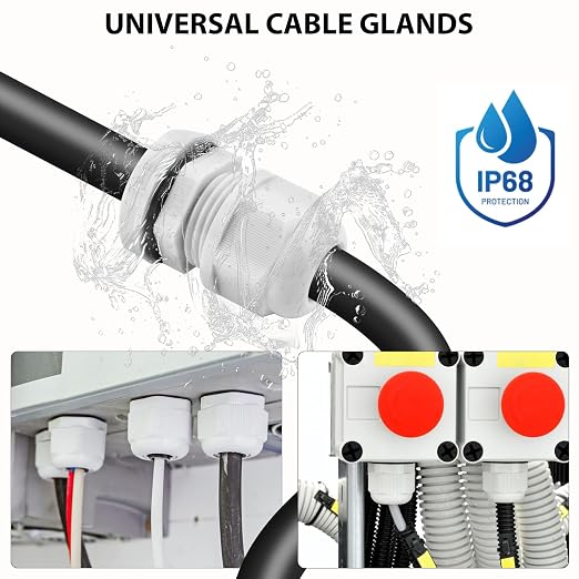 Outdoor Junction Box, with 4PK White 20mm Cable Gland - Image 8