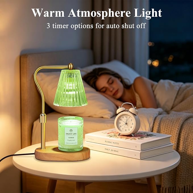 Green Candle Warmer Lamp with Timer Dimmer Adjustable Height, Birthday Gifts - Image 4