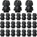 24 Pcs 1/2" NPT Black Adjustable Cable Glands by Wocloer