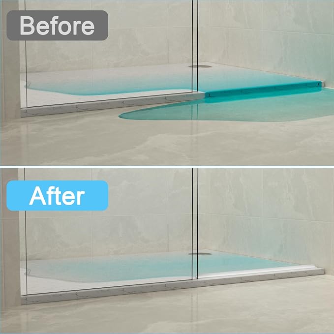 Duzzy 98 Inch Shower Threshold Water Dam Guard, Silicone Rubber Shower Door - Image 3