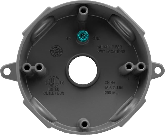ENERLITES 4” Diameter Round Weatherproof Outlet Box by Enerlites