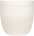 Creative Co-Op Large Matte White Embossed Stoneware Planter by Unknown