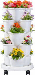 VECELO 5 Tier Vertical Garden Planter, Self Watering Stackable Planters by VECELO