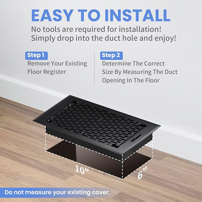 Howeall 6x10 Inches 2 Pack Heavy Duty Walkable Floor Register - Image 6