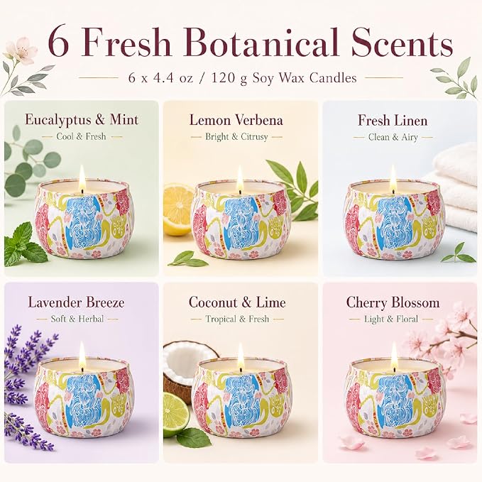 6 Pack Scented Candles Gift Set - Image 3