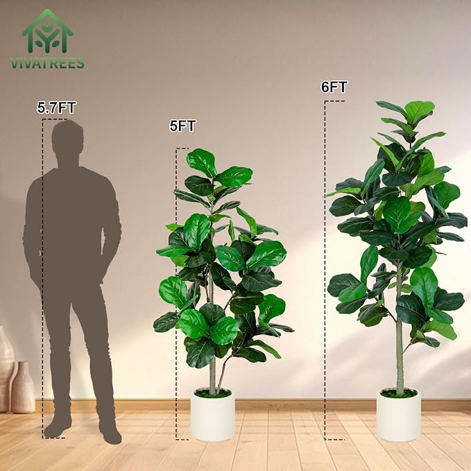 VIVATREES 5FT Fiddle Leaf Fig Artificial Tree - Image 6