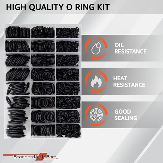 Silicone Universal Black O-Ring Sealing Gasket Washer Seal Assortment Set - Image 2