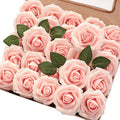 Artificial Flowers 50pcs Real Looking Blush Heirloom Foam Fake Roses by Floroom