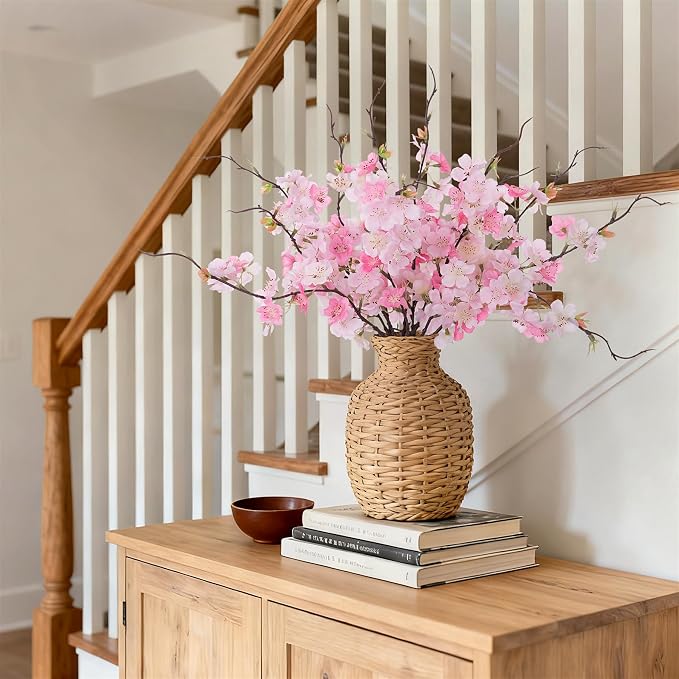 INXUGAO Artificial Cherry Blossom Branches Decor 12 PCS Fake Flowers Indoor | - Image 6