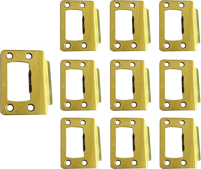 Solid Brass Universal Type Restorer Lock Strike Plate, 2-1/4" x 1-3/4" by QCAAHardware