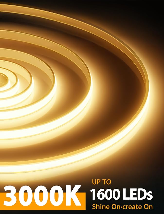 Lamomo COB LED Strip Lights Pro, 16.4Ft Warm White Dimmable Self-Adhesive Led - Image 3