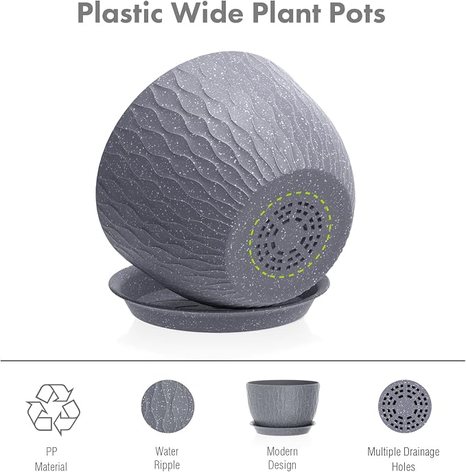 Meowell Large Flower Pots 12/10/9 inch, 3 Set Big Plant Pots - Image 4