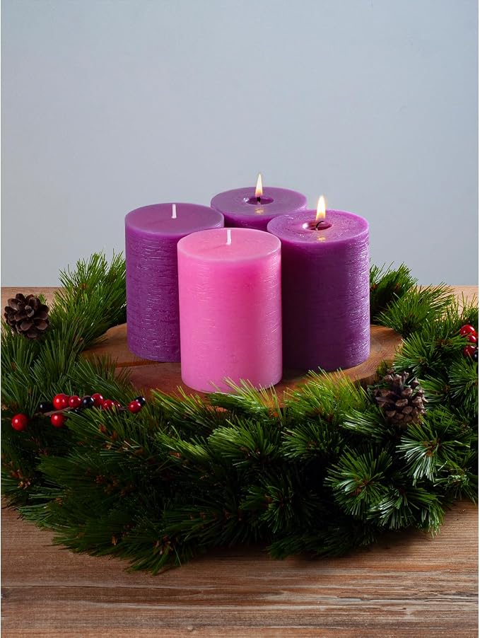 3x4 Inch Advent Pillar Candles Set of 4 - Image 4