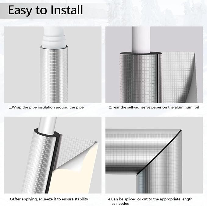 24 Pcs Self Adhesive 3/4 Inch 31.5Ft Pipe Insulation Foam Tube Pipe Cover | - Image 5