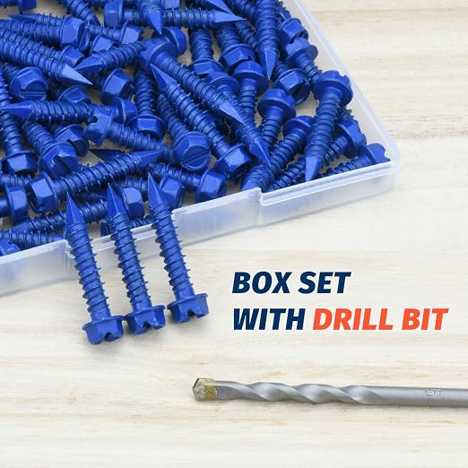 1/4" x 1-1/4" Concrete Screws Anchor, Cement or Stucco - Image 5