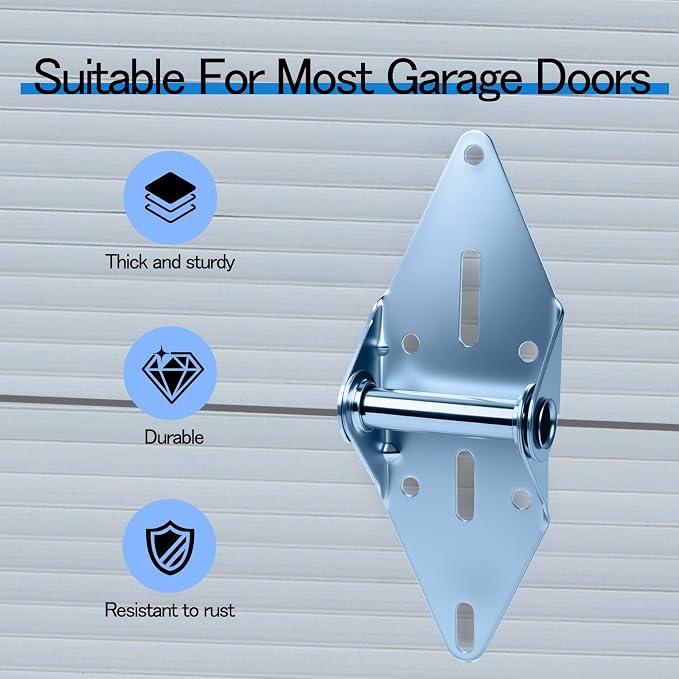 2-Pack Garage Door Hinges #1 | 14ga galvanized steel; rust-resistant, - Image 4