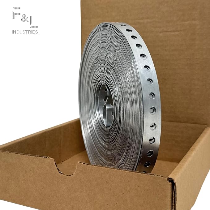 F&L Galvanized Pipe Strap 3/4" x 100 FT – Heavy-Duty 24 Gauge Steel Hanger Strap - Image 4