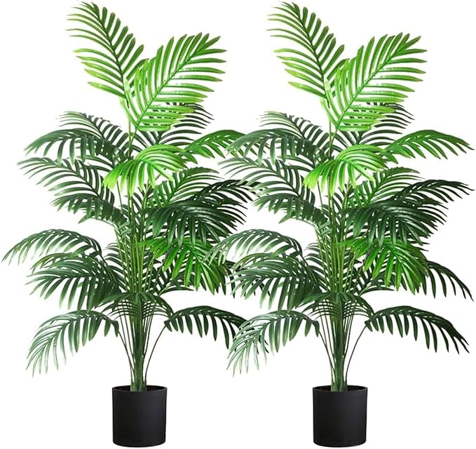 4ft 2pcs Large Artificial Plants Fake Palm Tree Tropical Palm Leaves Faux Palm by KMITANGArtificialPlant