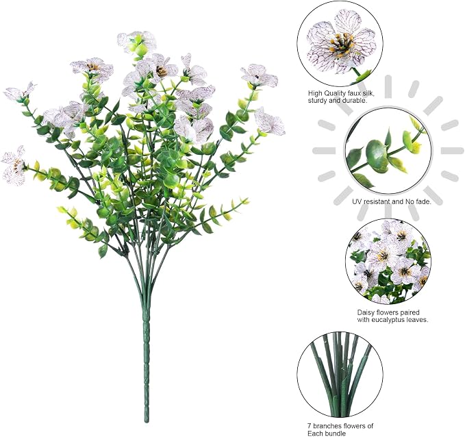 Artificial Flowers for Outdoor Indoor Garden Home Decoration, Faux Flower Daisy - Image 4