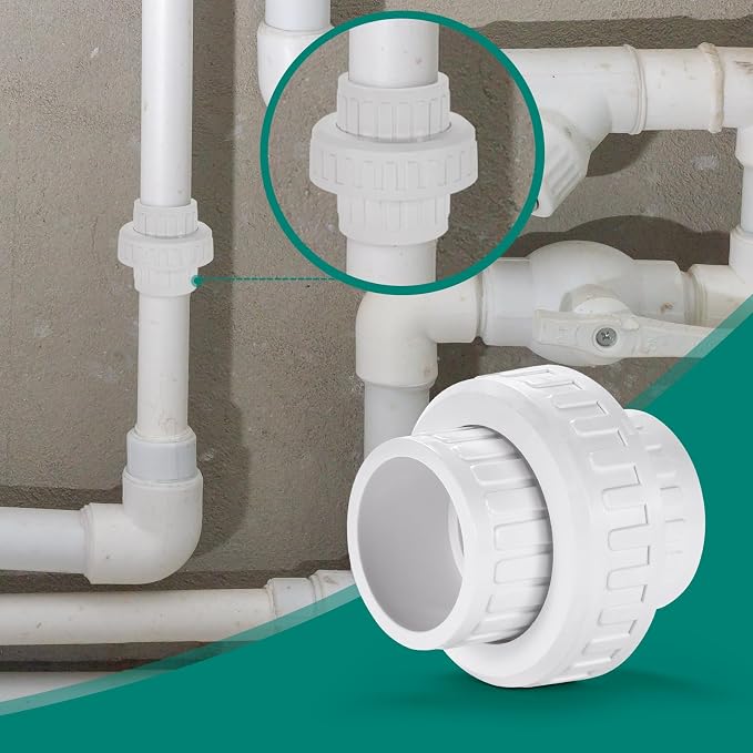 PVC Union Coupling Pipe Fitting, Slip Union Schedule 40, Built-in EPDM O-Ring - Image 3