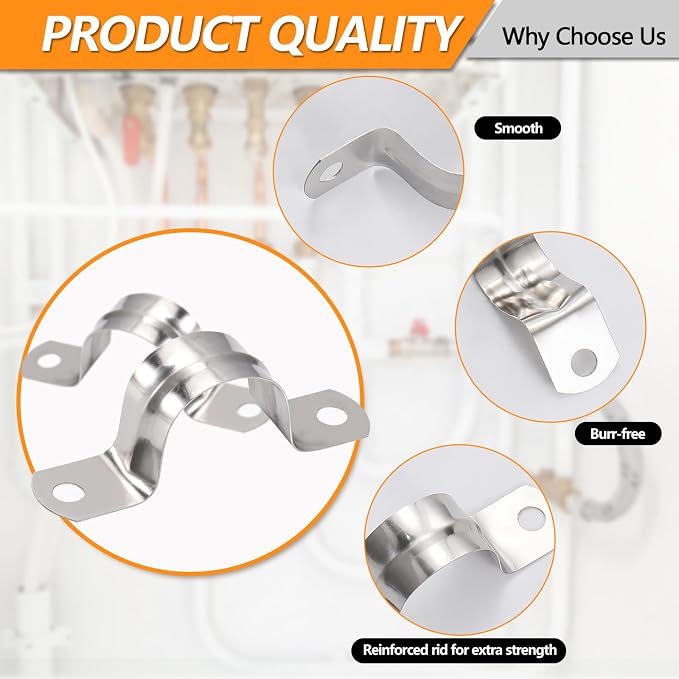 60Pcs M50 Stainless Steel Conduit Clamps | Conduit Clamps, Heavy Duty Pipe - Image 5