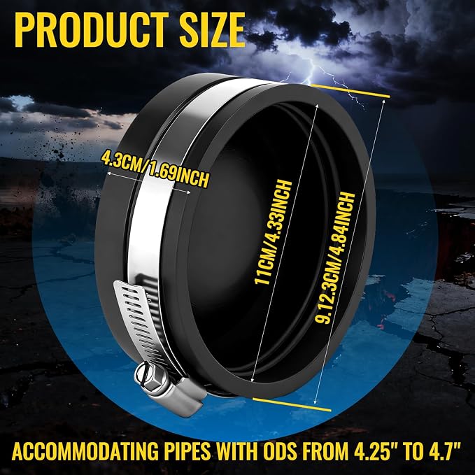 6 Pack 4 Inch Flexible PVC Pipe Cap - Image 2