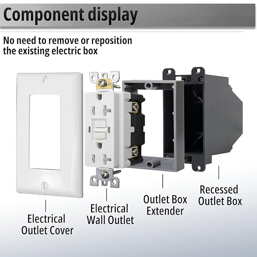 HXH Single Gang Receptacle Outlet Box Extender, 3/4 Inch, 1 Pack | - Image 7