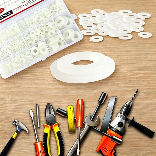 1200Pcs Nylon Flat Washer Assortment Kit, 8 Sizes M2-M10, electrical, automotive - Image 7