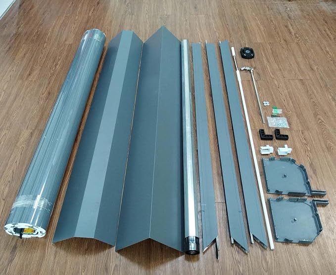 Grey Motorized Roll up Garage Door, Double-Layer Aluminum Rolling shutters - Image 4