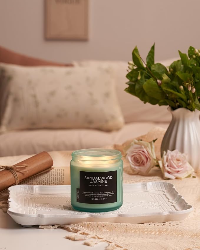 M&SENSE Sandalwood Jasmine Home Scented Candles, 11.6oz Organic Soy Wax | 70 - Image 7