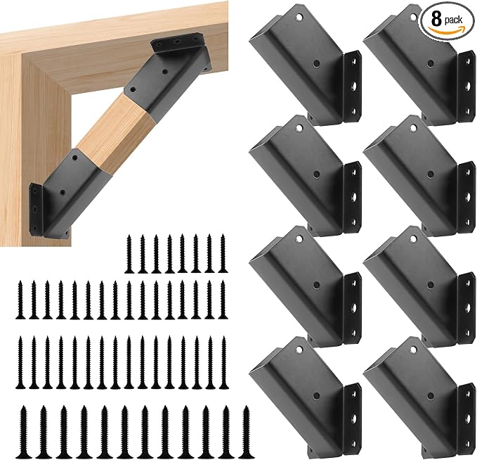 45-Degree Angle Bracket for 2x4 Post, Heavy Duty Connector Brace 45-Degree by Unknown