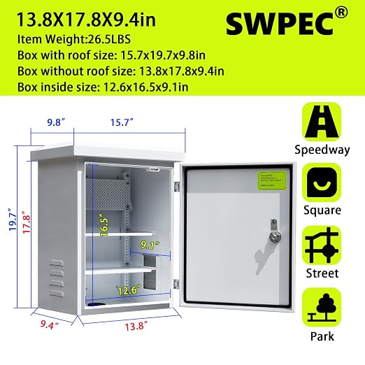 Metal Nema Enclosure with Fan Vented, Mount Track Electrical Box 16X20X10 | - Image 2