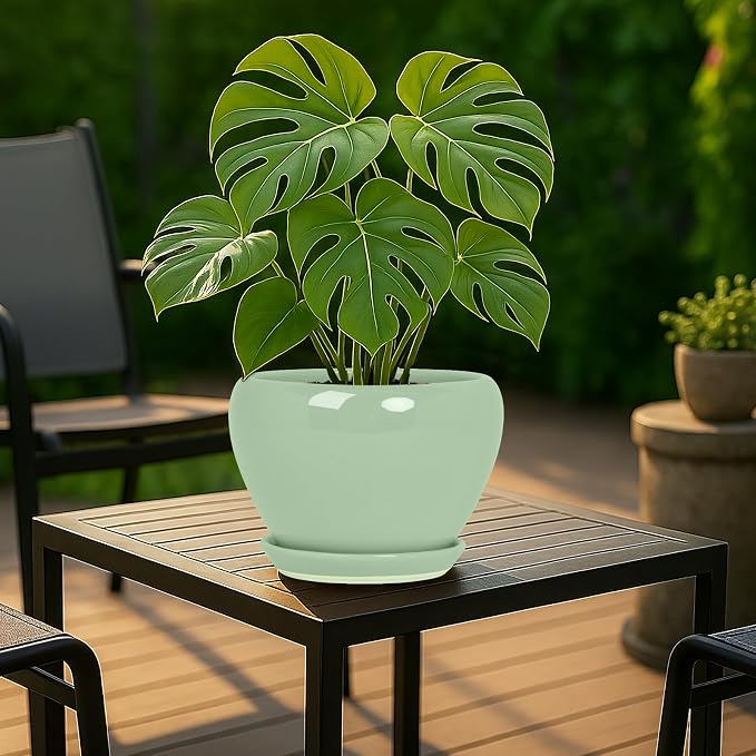 Deep Dream 8 Inch Plant Pots- Ceramic Pots - Image 2
