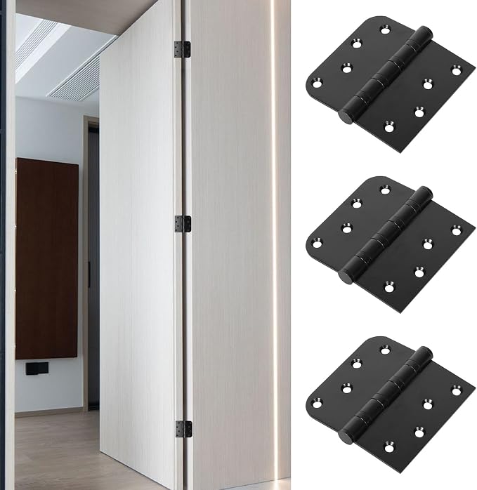 6 Pack Ball Bearing Door Hinges, 4 Inch x 4 Inch Heavy Duty Stainless Steel - Image 6