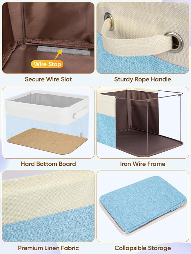 BALEINE 3 Pack Fabric Closet Storage Bins - Image 6