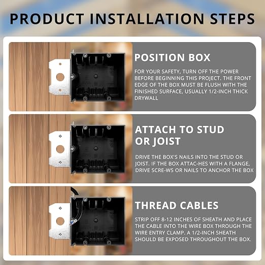 Black 2-Gang Adjustable Outlet Box, 34 Cubic Inch. Capacity –6" Length x 3-1/3" - Image 5