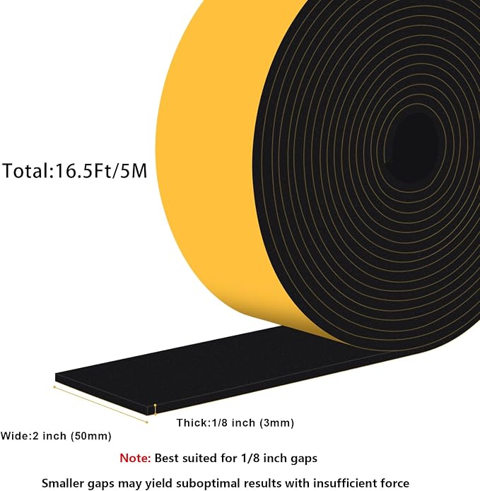 Extra Wide Foam Tape for Doors & Windows, Strong Adhesive 2x1/8In | Blocks - Image 6