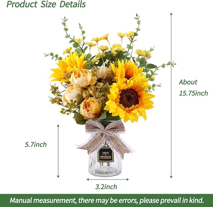 CEWOR Fake Flowers in Vase, Artificial Flowers - Image 2
