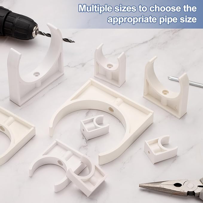 uxcell 2 Pcs PVC Water Pipe Clamps Clips, 90mm ID U-Shaped Water Pipe Buckles - Image 4