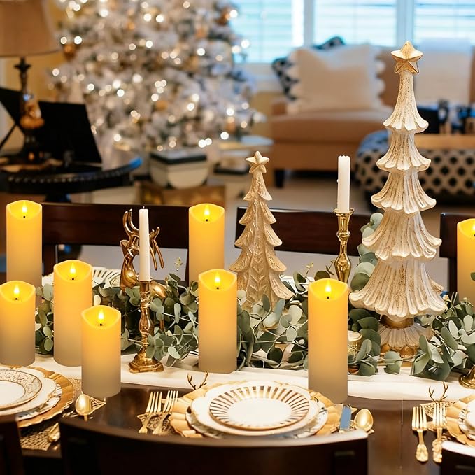 24-Pack Ivory-Colored Flame-Free Candles - Image 4