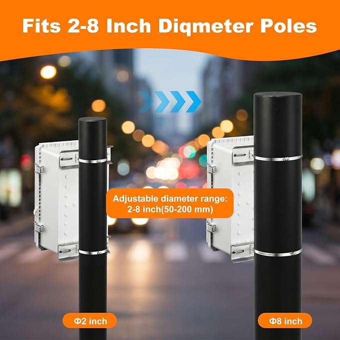 2Set Pole Mounting Kits, Stainless Steel Pole Clamp Mount Brackets - Image 5