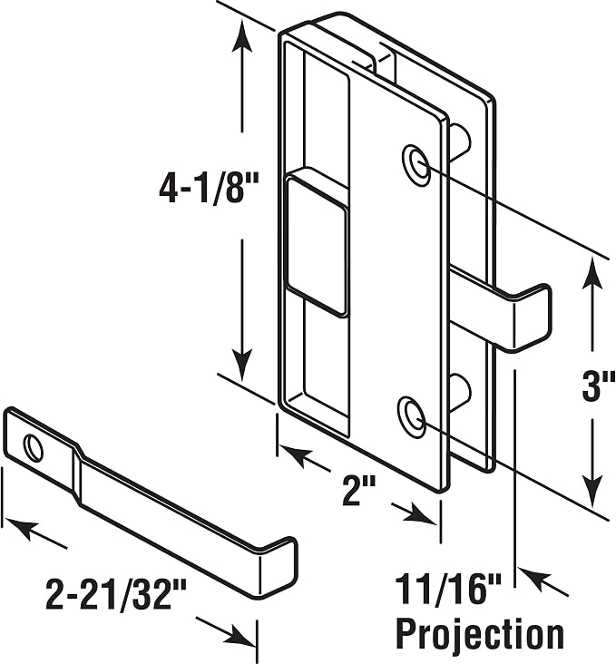 Prime-Line A 177 Sliding Screen Door Latch and Pull, 3 in. Hole Center - Image 2
